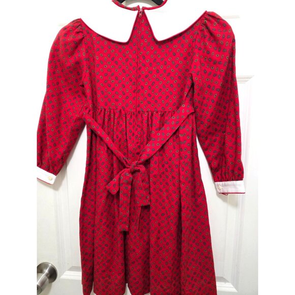 Vintage Nicole Ruiz Luiyella 80s Kid Y2k Cottage core Red Paisley Long Sleeve Dr - Picture 4 of 13
